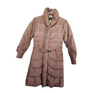 Tempco Vintage Mauve Goose Down Puffer Coat USA Made, Size 10